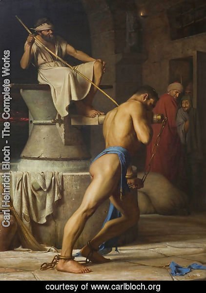 Carl Heinrich Bloch - Samson and the Philistines (Samson in the Threadmill)